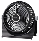 Lasko Breeze Machine® 10" Table Top Fan (2-speed, manual, 360° pivot, black)