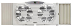 Lasko 3-Speed Electrically Reversible Twin Window Fan with Remote Control, W09550, White