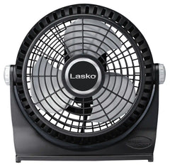 Lasko Breeze Machine® 10" Table Top Fan (2-speed, manual, 360° pivot, black)