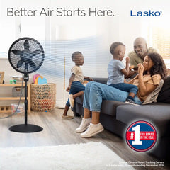 Lasko Cyclone® 18" Pedestal Fan (3-speed, remote, timer, black)