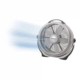 Lasko Wind Machine® 20" Air Circulator Floor Fan (3-speed, manual, 360° airflow, light gray)