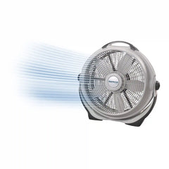 Lasko Wind Machine® 20" Air Circulator Floor Fan (3-speed, manual, 360° airflow, light gray)