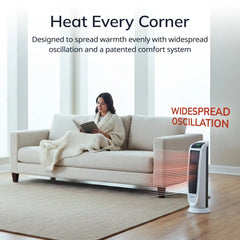 Lasko 22" Digital Ceramic Tower Heater (2 heat settings, remote, timer, white)