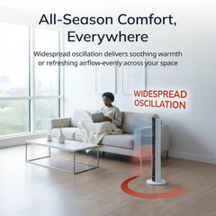Lasko 1500W Electric All Season Tower Fan & Space Heater with Timer and Remote, FH500, White