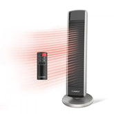 Lasko 29" Digital Ceramic Tower Heater (2 heat settings, remote, timer, black/silver)