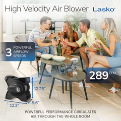 Lasko 12" Pivoting Pro High Velocity Utility Blower Fan (3-speed, gray)