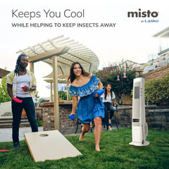 Lasko YF321 42" Misting Outdoor Tower Fan with 10-Foot Power Cord and 4 speeds: White