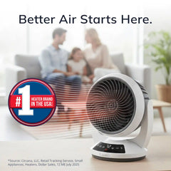 Lasko Whirlwind Heat™ Orbital Space Heater (3 heat settings, 3-speed, remote, timer. white)