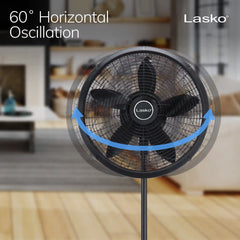 Lasko Performance 18" 3-speed Pedestal Fan (3-speed, manual, black)