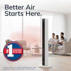 Lasko 1500W Electric All Season Tower Fan & Space Heater with Timer and Remote, FH500, White