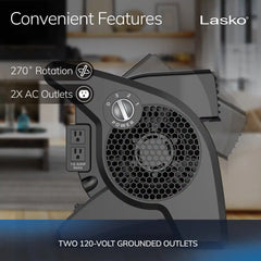 Lasko Pro Performance Pivoting High Velocity Utility Blower Fan with 3 Speeds, U15617, Black