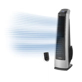Lasko High Velocity 35" Tower Fan (3-speed, remote, timer, silver/black)