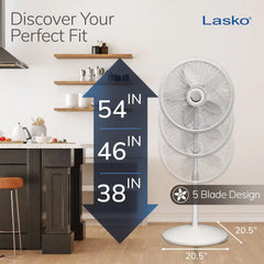 Lasko Performance 18" Pedestal Fan (3-speed, manual, white)
