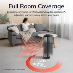 Lasko Elite 22" Tower Heater (3 heat settings, remote, timer, tip-over switch, child lock, black)