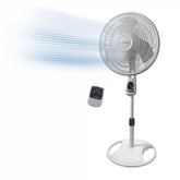 Lasko 16" Pedestal Fan (3-speed, remote, timer, white)