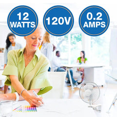 Air King 6" Clip-On Personal Fan (2-speed, manual, white)