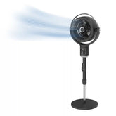 Lasko Whirlwind™ Orbital Pedestal Fan (24-speed, remote, 150° oscillation, black)