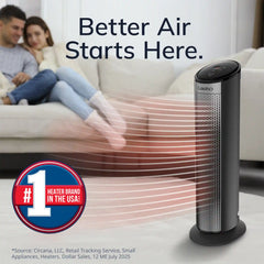 Lasko Elite 22" Tower Heater (3 heat settings, remote, timer, tip-over switch, child lock, black)