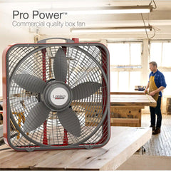 Lasko 20" 3-Speed Pro Power™ Industrial Grade Box Fan (red)