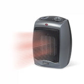 Lasko 9" Ceramic Table Top Heater (2 heat settings, manual, thermostat, tip-over switch, gray)