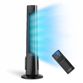 Lasko 38" Hybrid Tower Fan (4-speed, remote, timer, black/silver)