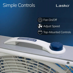 Lasko Weather-Shield® Performance 20" Box Fan (3-speed, manual, white)