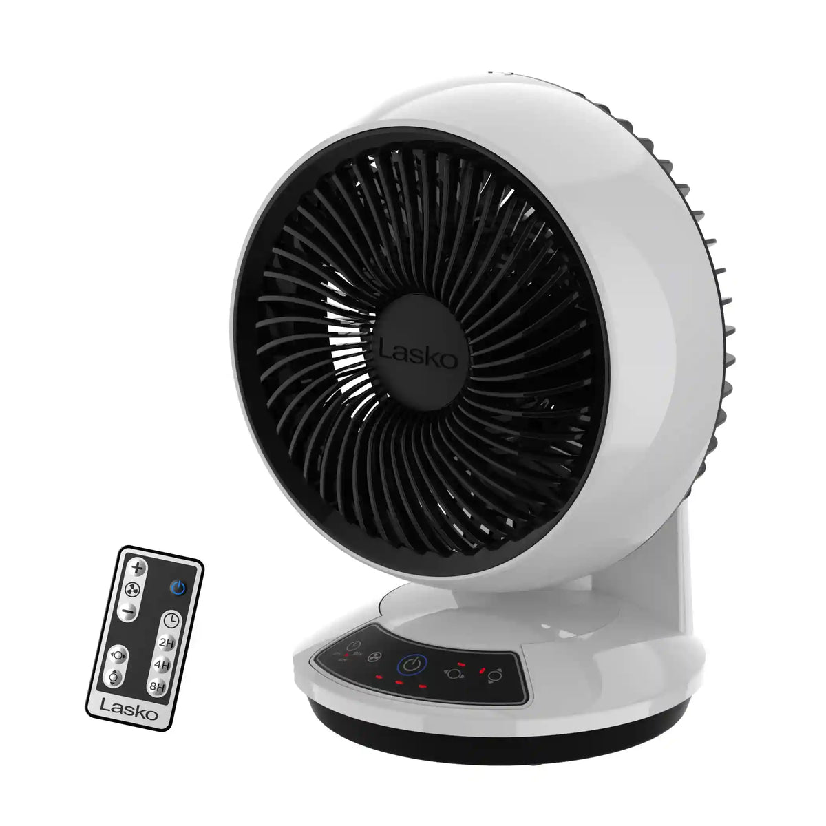 Lasko Whirlwind 7" Orbital Air Circulator Fan (3-speed, remote, white)