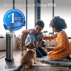 Lasko 22" Ceramic Tower Space Heater with Remote (black, model CT22495)