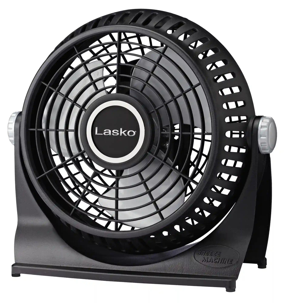 Lasko Breeze Machine® 10" Table Top Fan (2-speed, manual, 360° pivot, black)