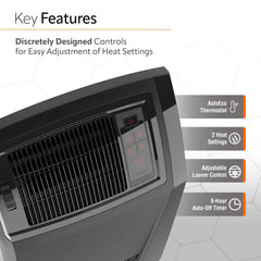Lasko CC24925 24" Cyclonic Ceramic Full Room Space Heater, Black