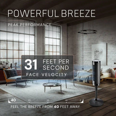 Lasko Summit Whisperforce™ DC 54" Pedestal Tower Fan (8-speed, remote, timer, black)
