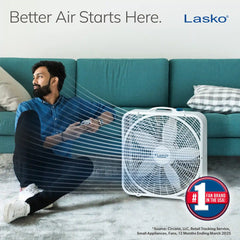 Lasko Weather-Shield® Performance 20" Box Fan (3-speed, manual, white)