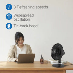 Lasko Performance 12" Table Top Fan (3-speed, manual, black)