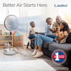 Lasko 16" Pedestal Fan (3-speed, remote, timer, white)