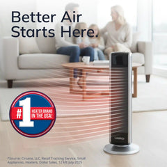 Lasko 29" Digital Ceramic Tower Heater (2 heat settings, remote, timer, black/silver)