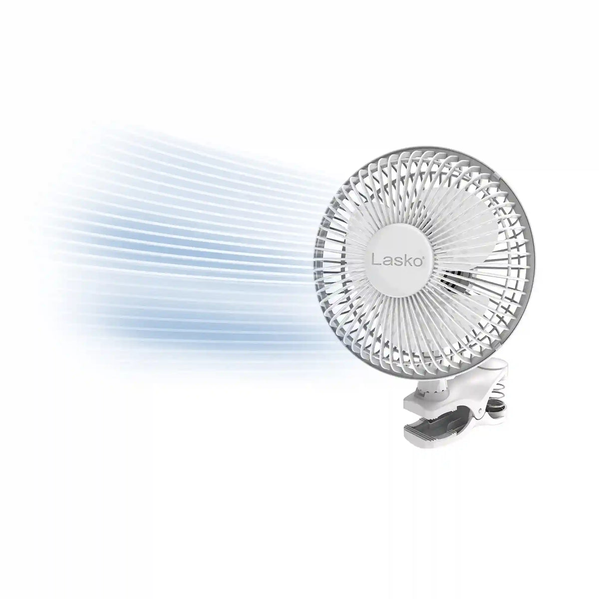 Lasko 6" Personal Clip-On Fan (2-speed, manual, white)