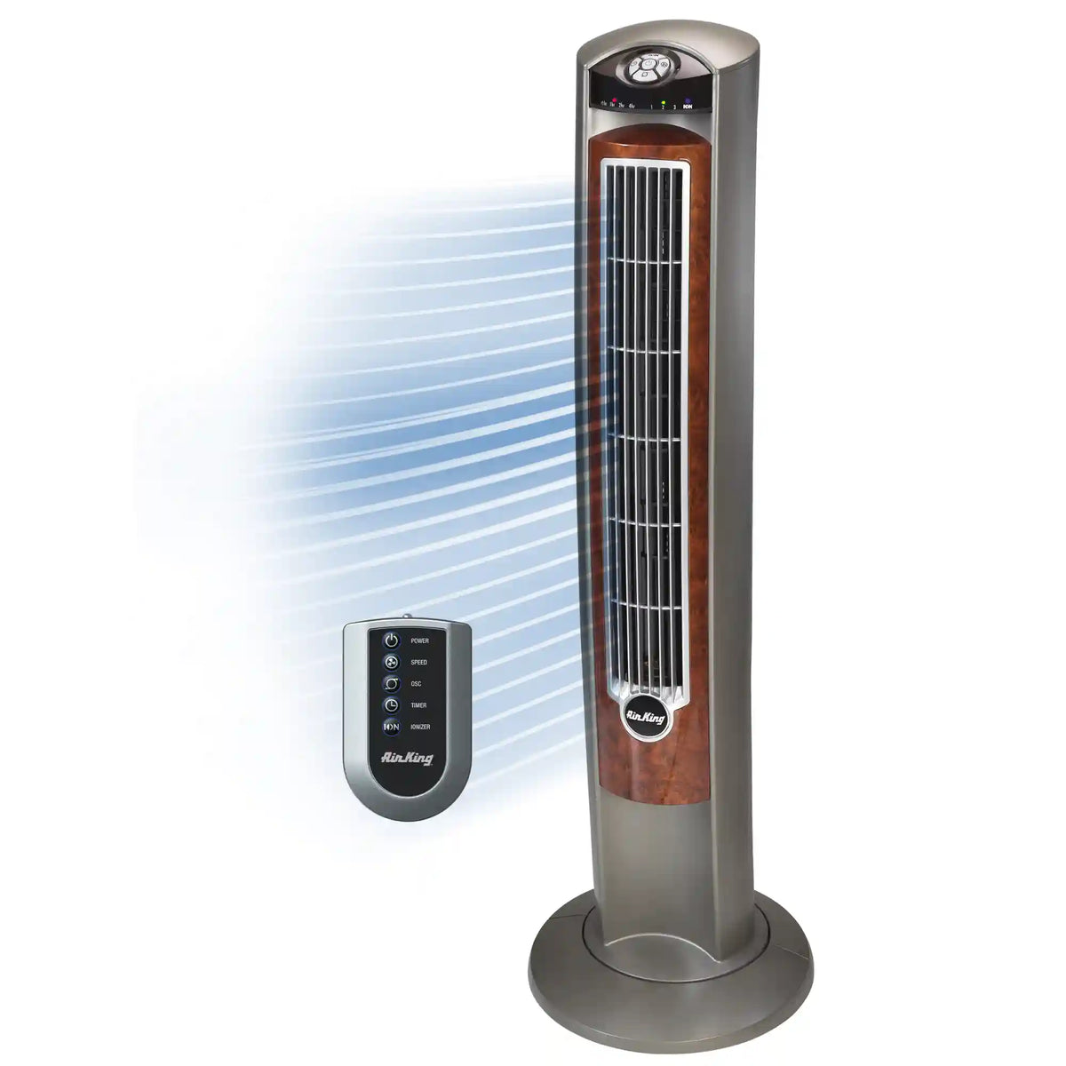 Air King Wind Curve® 42" Tower Fan (3-speed, ionizer, brown/tan)
