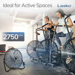 Lasko QuickMount® 20" High Velocity Floor & Wall Mount Fan (3-speed, manual, black)