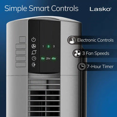 Lasko Xtra Air 48" Tower Fan (4-speed, remote, timer, gray)