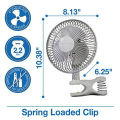 Air King 6" Clip-On Personal Fan (2-speed, manual, white)