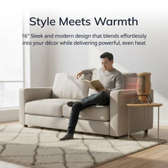 Lasko Designer Series 16" Tower Heater (2 heat settings, manual, timer, thermostat, beige)