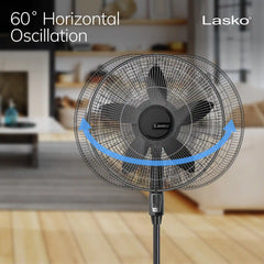 Lasko Cyclone® 18" Pedestal Fan (3-speed, manual, black)