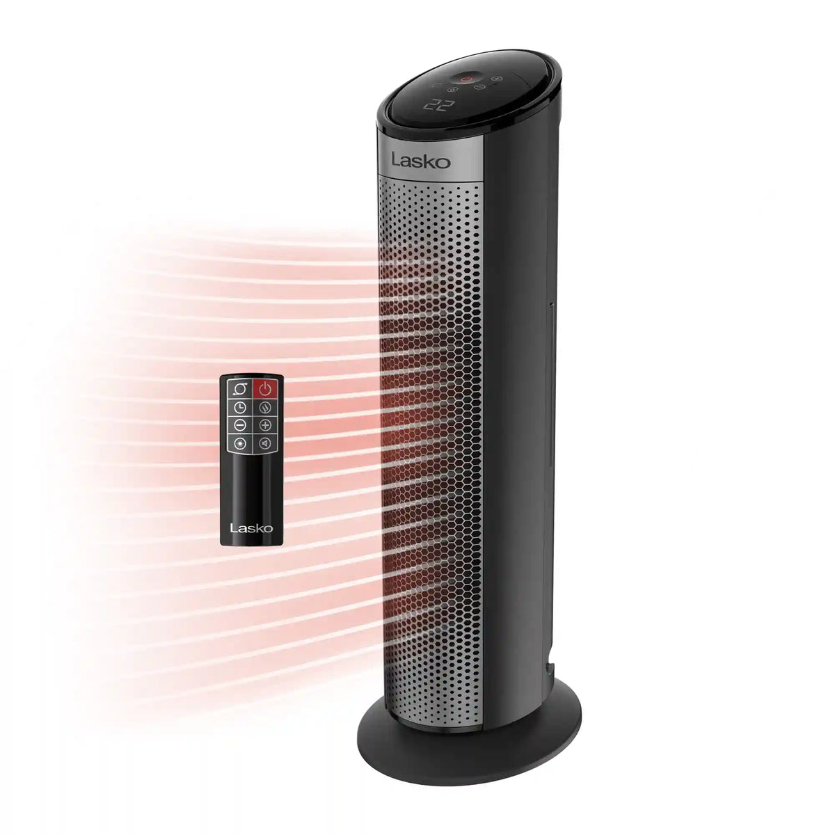 Lasko Elite 22" Tower Heater (3 heat settings, remote, timer, tip-over switch, child lock, black)