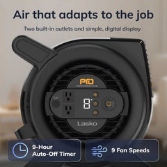 Lasko UDC158 Pro Performance 9-Speed Multi-Use Utility Floor Fan: Black