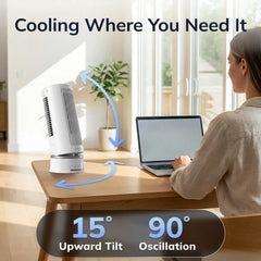 Lasko WhisperForce™ DC 14" Table Top Fan (12-speed, remote, timer, white)
