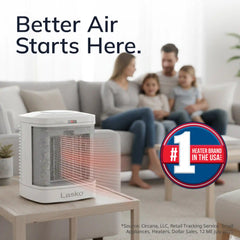 Lasko 8" Bathroom Ceramic Heater (2 heat settings, timer, ALCI saftey plug, white)