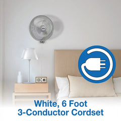 Air King 16" 1/20 HP Commercial Grade Wall Mount Fan (3-speed, manual, white)