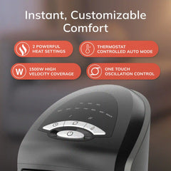 Lasko 23" Ceramic Tower Heater (2 heat settings, remote, timer, thermostat, black)