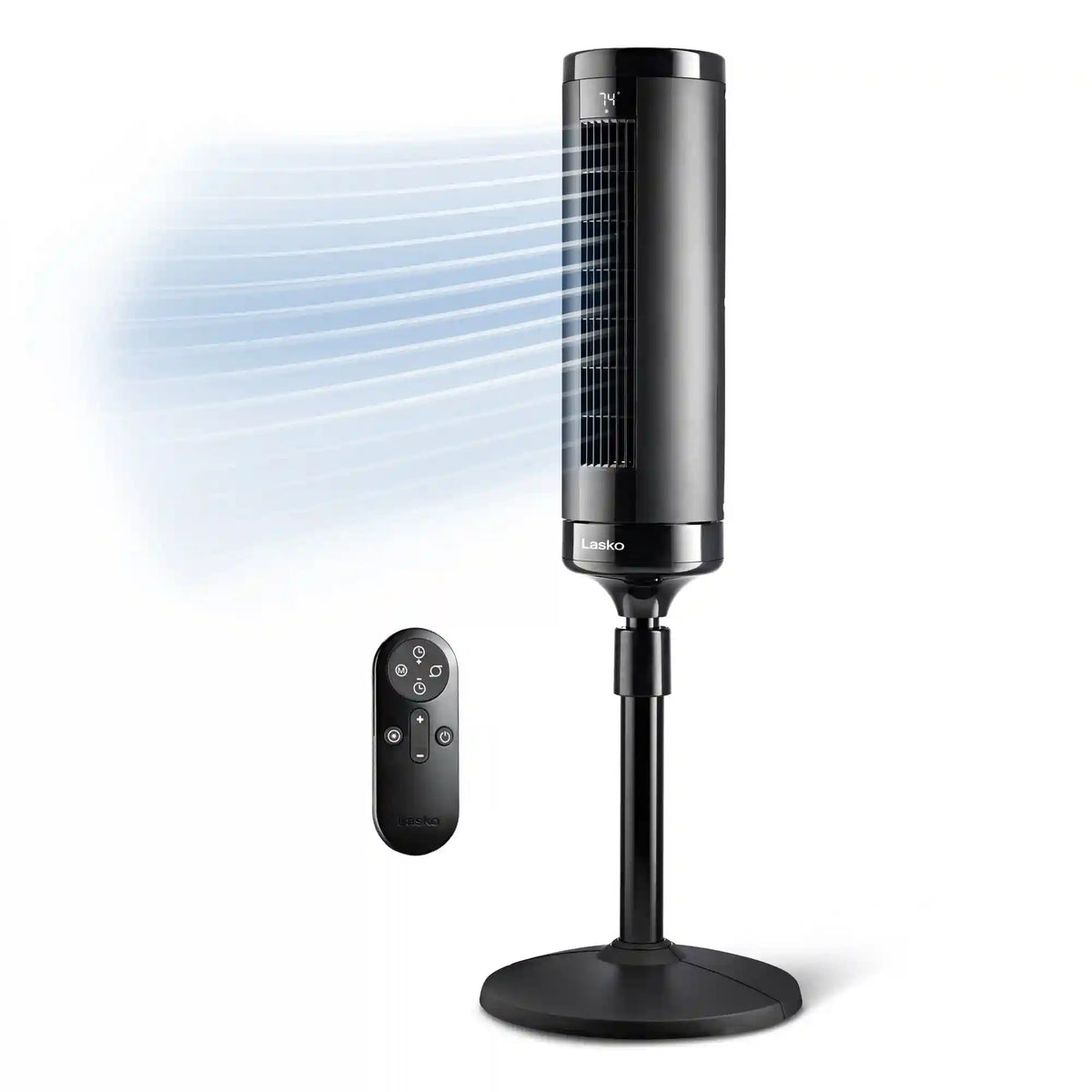 Lasko Summit Whisperforce™ DC 54" Pedestal Tower Fan (8-speed, remote, timer, black)