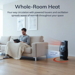 Lasko Elite 23" Ceramic Console Heater (3 heat settings, remote, timer, thermostat, black)